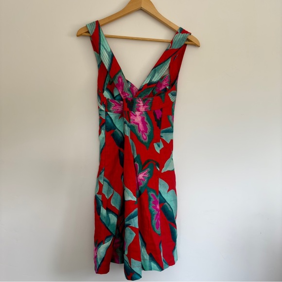 NWT Farm Rio Sumner Foliage Linen Minidress Size: S - Picture 3 of 5